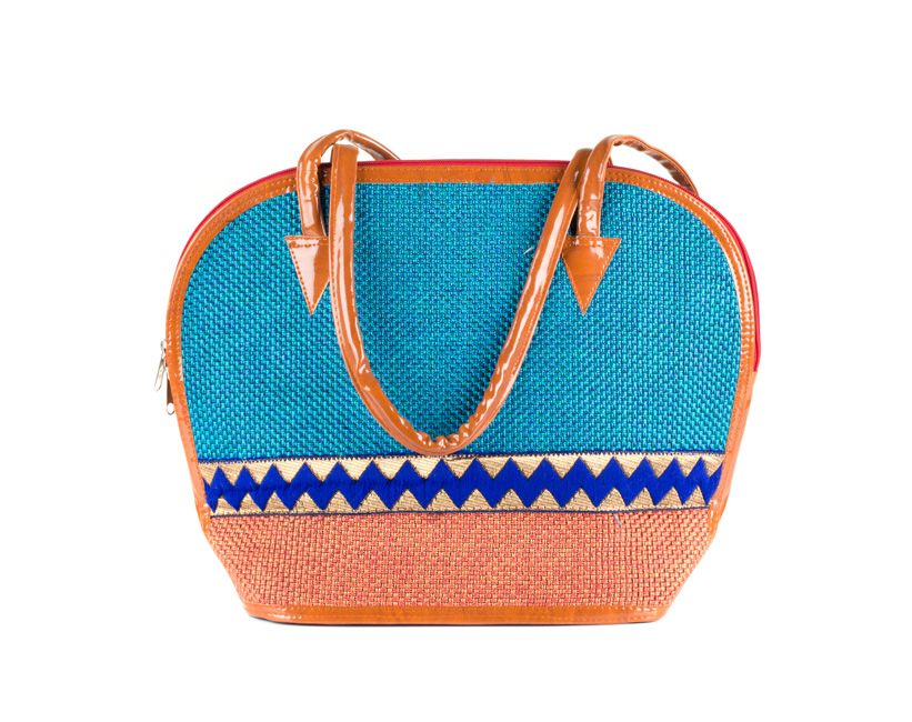 Two Tone Handbag | Blue Medium